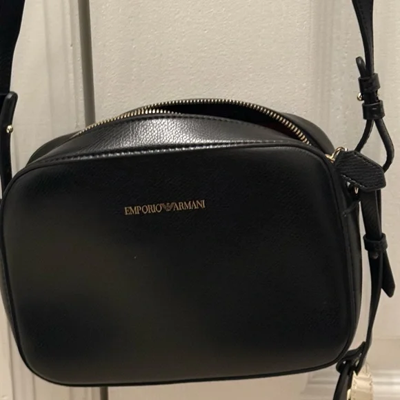 Emporio Armani Black Logo Printed Camera Bag - Picture 4 of 15